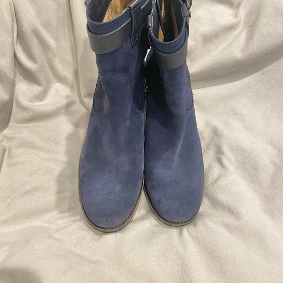 Trask genuine leather suede navy mid calf boots - Picture 3 of 8